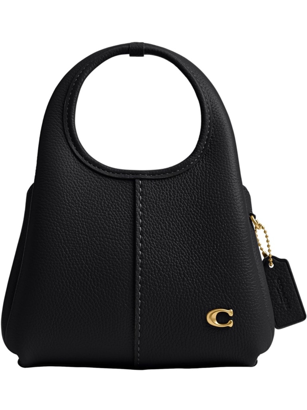 Coach Black Pebbled Leather Lana 19 Mini Handbag with Gold Accents - New